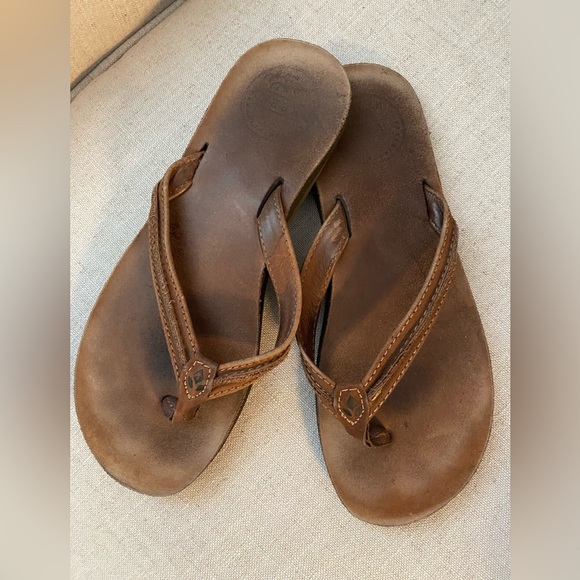 Reef Shoes Reef Leather Flip Flops Womens Size Brown Thongs Poshmark